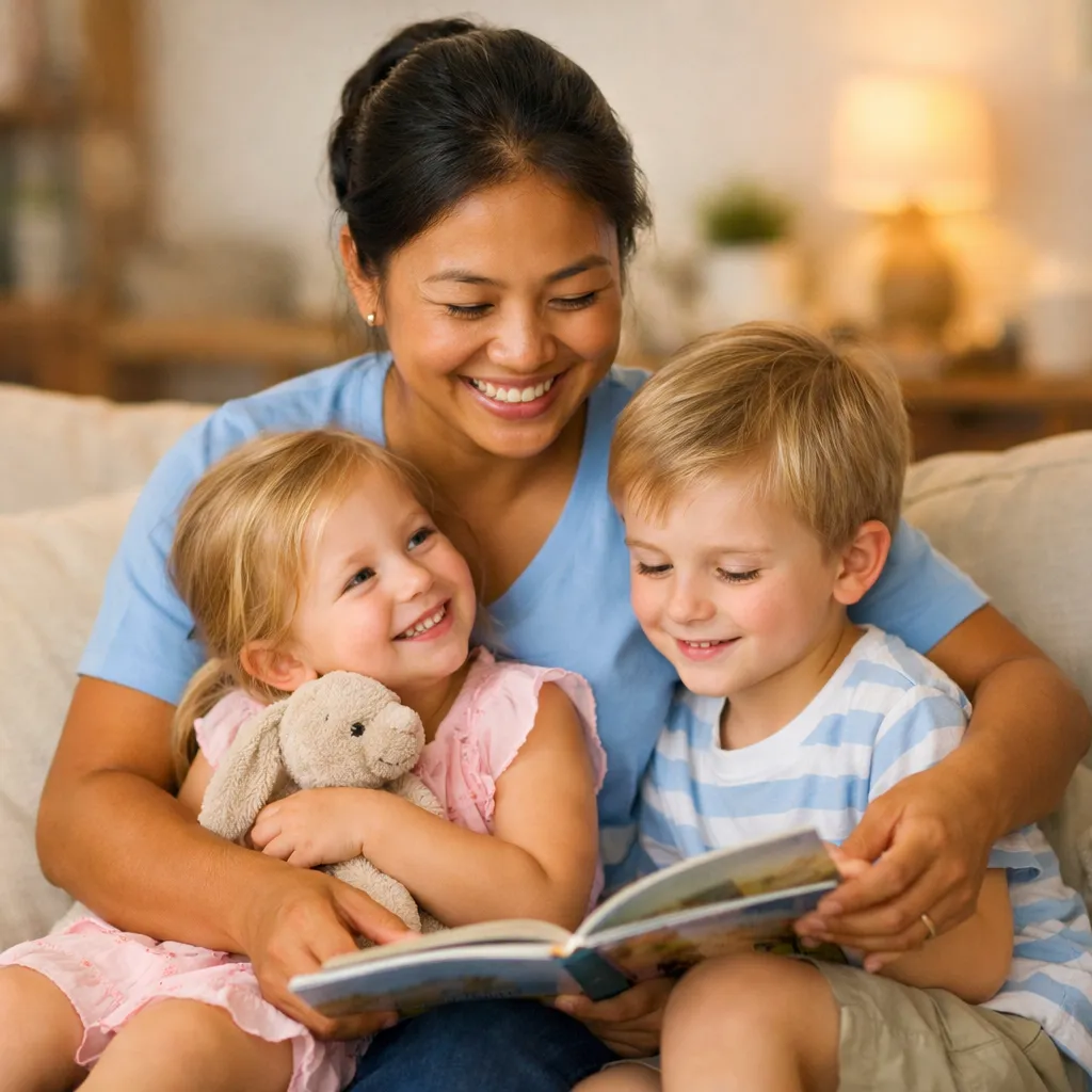 Nanny caring for child