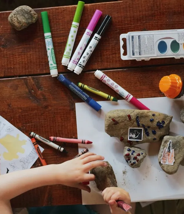 Nanny and child enjoying study and play time together